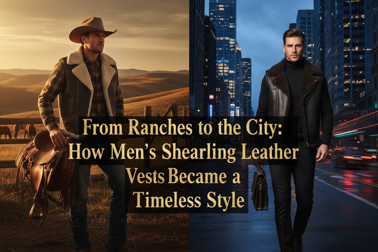 Men's Shearling Leather Vests: From Ranches to City Style